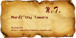 Maróthy Tamara névjegykártya
